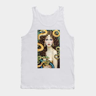 Gustav Klimt's Serpent Queens: Inspired Women with Snakes Tank Top